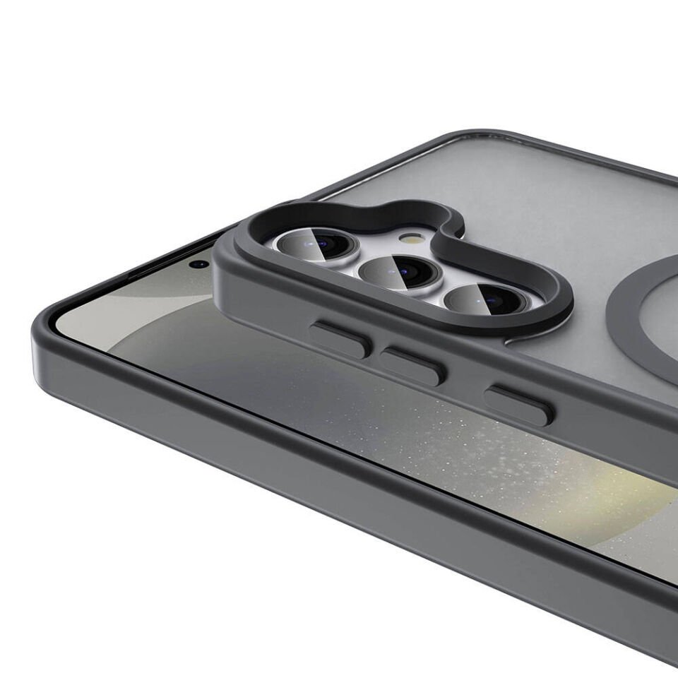 Samsung Galaxy S24 Plus Kılıf Magsafe Şarj Özellikli Mat Arka Yüzey Kapak (Sio) Lacivert