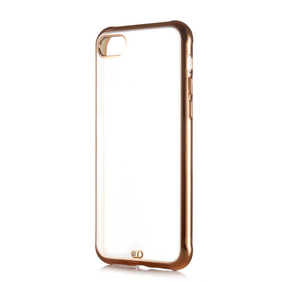 Apple iPhone SE 2020 Kılıf Kenarları Arkası Mat Yumuşak Silikon Kapak (Voit s.) Gold