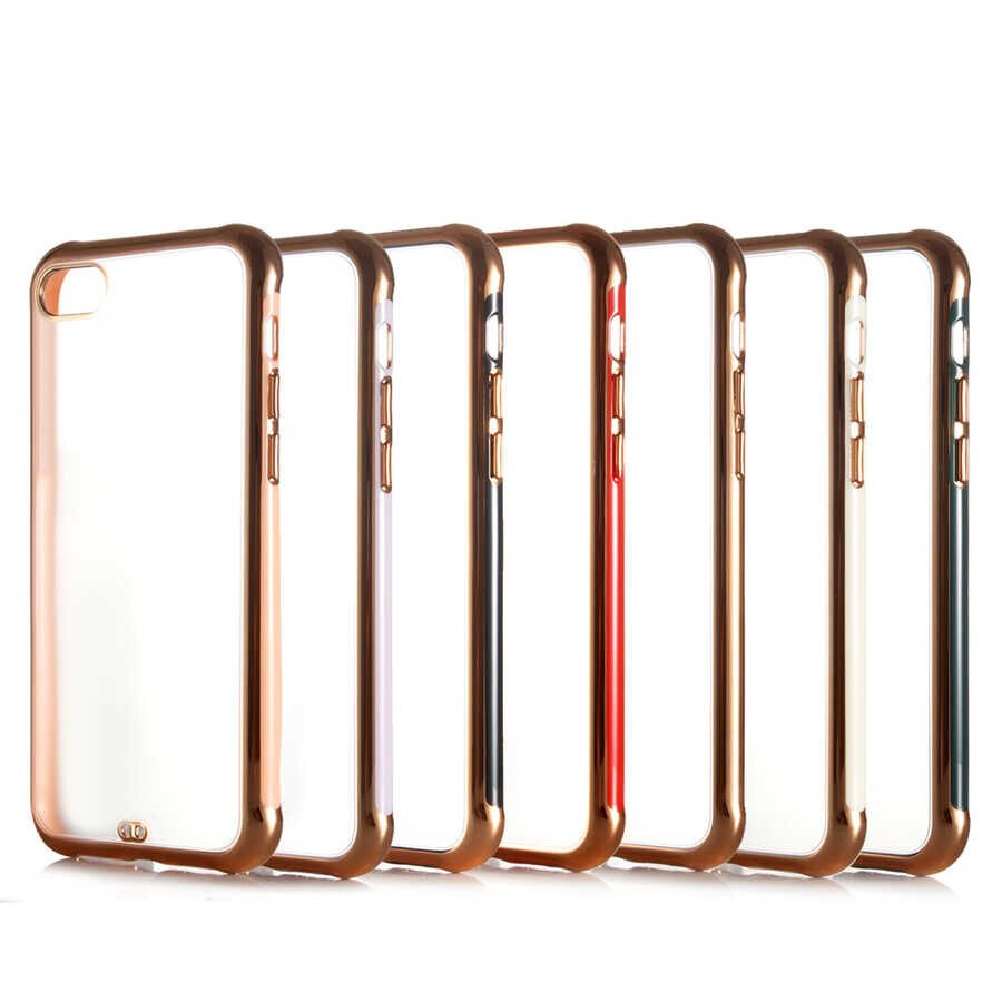 Apple iPhone SE 2020 Kılıf Kenarları Arkası Mat Yumuşak Silikon Kapak (Voit s.) Gold