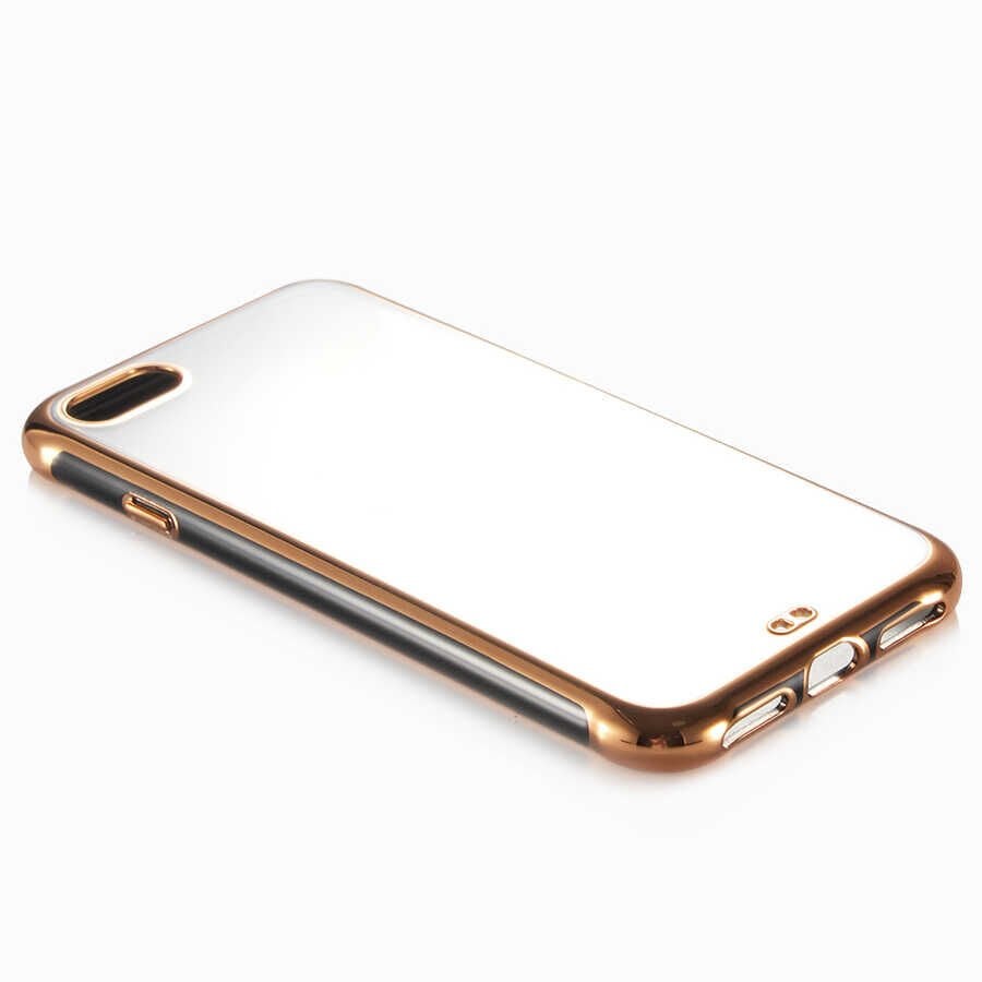 Apple iPhone SE 2020 Kılıf Kenarları Arkası Mat Yumuşak Silikon Kapak (Voit s.) Gold