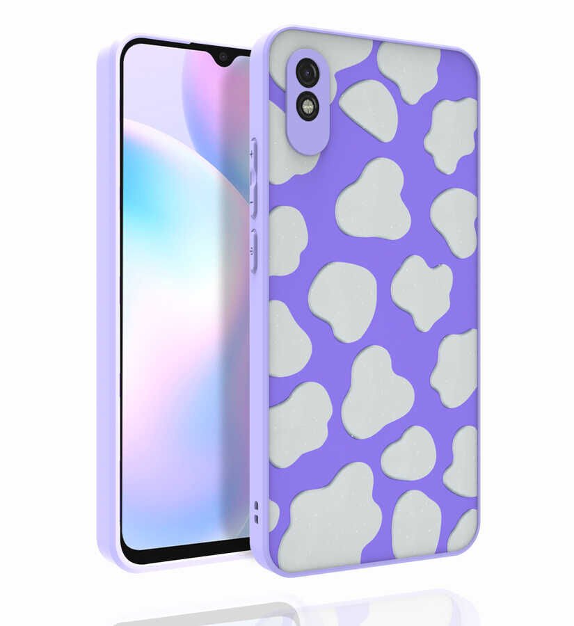 Xiaomi Redmi 9A Kılıf Kabartmalı Kamera Korumalı Desenli Darbe Emici Renkli Kapak (Nora) NO6