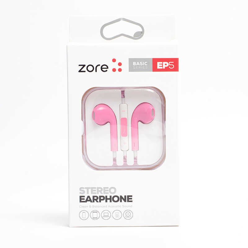 Yüksek Kalite ve Ses Performanslı Kulaklık (EP5 Basıc Serisi 3.5mm Kulaklık) Pembe