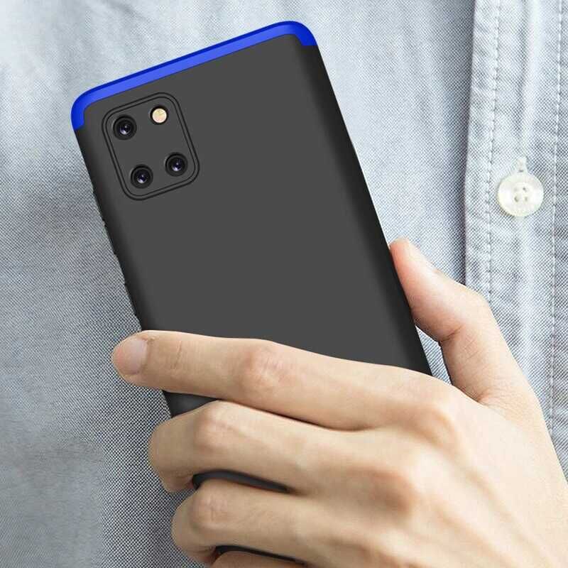 Samsung Galaxy A81 (Note 10 Lite) Kılıf 360 Tam Koruma Ön Ve Arka Sert Mika Kapak Orjinal Ays Gkk  Mavi