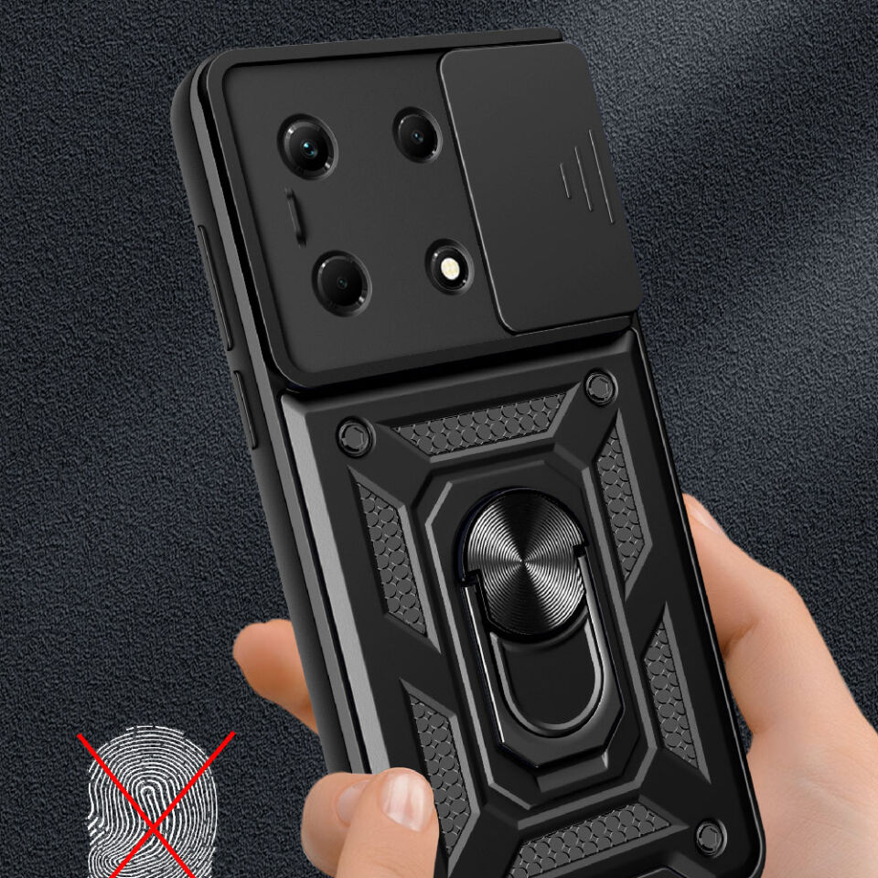 İnfinix Note 30 VIP Kılıf Magnetik Standlı Kamera Korumalı HEPTEKİLETİŞİM Sürgülü Vega Kapak