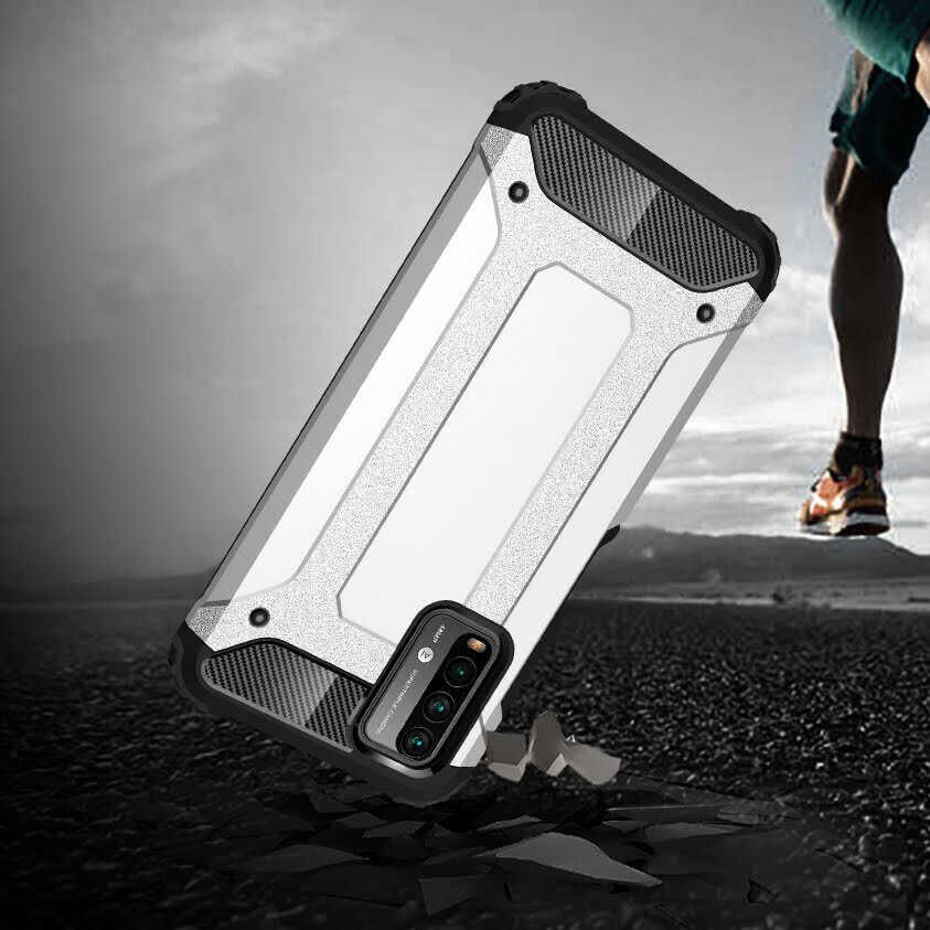 Xiaomi Redmi 9T Kılıf Armor Köşe Korumalı Çift Katman Tank Zırh Kapak (CRASH) Siyah