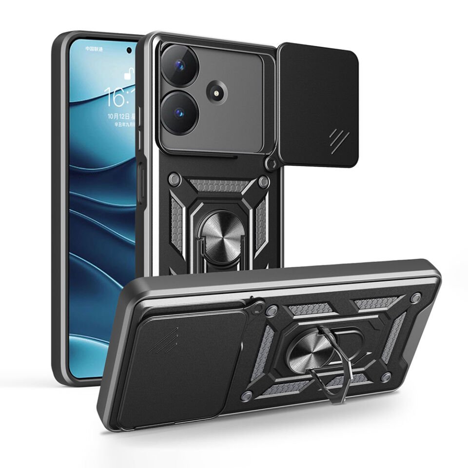Realme Note 60 Kılıf Magnetik Standlı Kamera Korumalı HEPTEKİLETİŞİM Sürgülü Vega Kapak