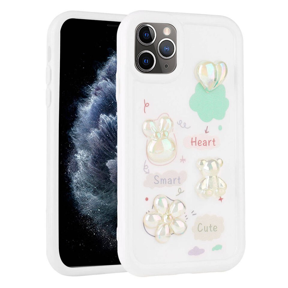 Apple iPhone 11 Pro Max Kılıf Kabartma Figürlü Parlak HEPTEKİLETİŞİM Toys Silikon Kapak