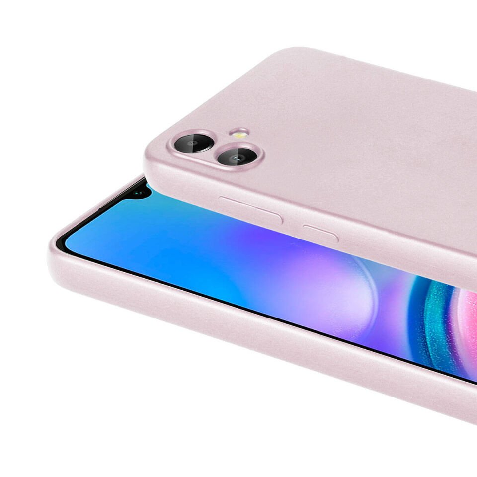 Samsung Galaxy A05 Kılıf Yumuşak Dokulu Soft İnce Mat Silikon Kapak (PREMİER) Gold