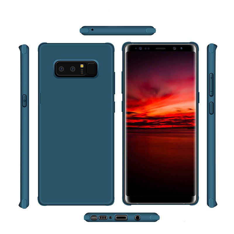 Samsung Galaxy Note 8 Sililkon Mat Soft Yüzeyli Kapak (NEVA) Petrol Mavi