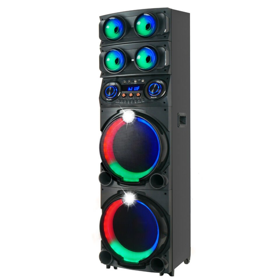 HEPTEKİLETİŞİM GD-2126 Dijital LED Göstergeli FM Radyolu Mikrofonlu RGB TWS Çift 12 inç Stereo Bass Kablosuz Karaoke Hoparlör