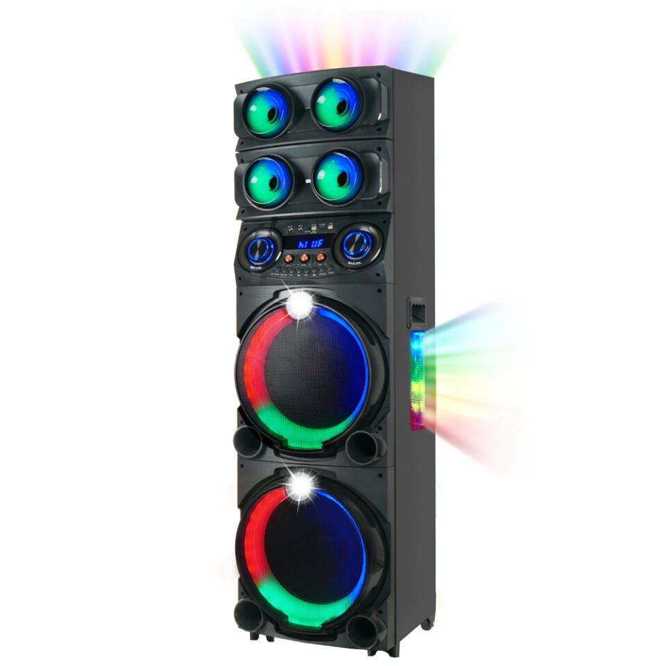 HEPTEKİLETİŞİM GD-2126 Dijital LED Göstergeli FM Radyolu Mikrofonlu RGB TWS Çift 12 inç Stereo Bass Kablosuz Karaoke Hoparlör