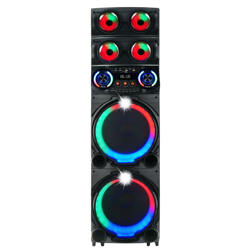 HEPTEKİLETİŞİM GD-2126 Dijital LED Göstergeli FM Radyolu Mikrofonlu RGB TWS Çift 12 inç Stereo Bass Kablosuz Karaoke Hoparlör
