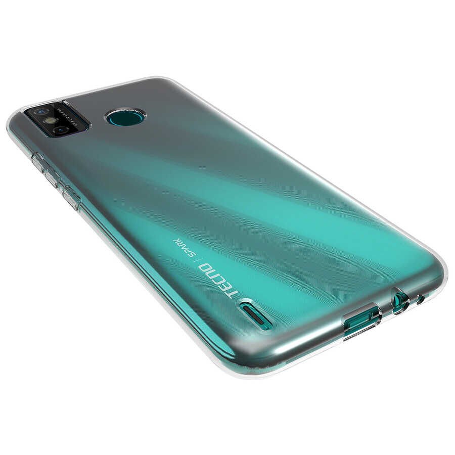 Tecno Spark 6 Go Şeffaf Kılıf Yumuşak İnce Tasarımlı Kapak (SÜPER) Renksiz