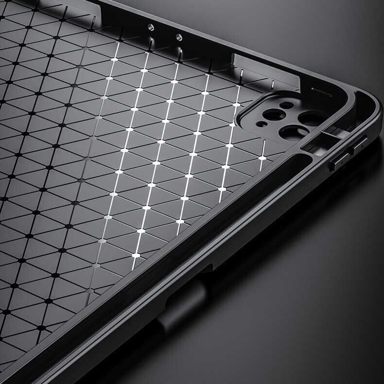 Apple Ipad Pro 12.9 5. Nesil 6. Nesil Kılıf Pu Deri Kalem Bölmeli Standlı 2021 - 2022 (WLONS) Siyah