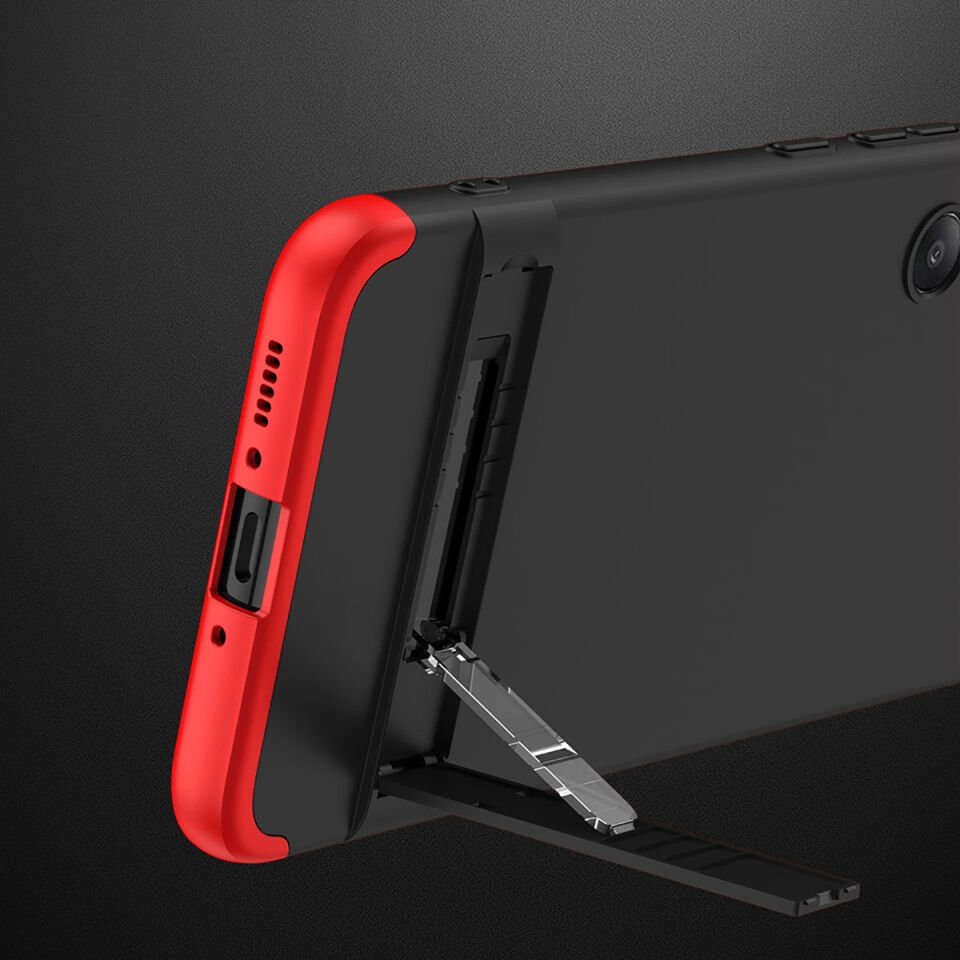 Samsung Galaxy A34 Kılıf 360 Tam Koruma Ön Ve Arka Sert Mika Kapak Orjinal Ays Gkk Kapak Siyah-Gri