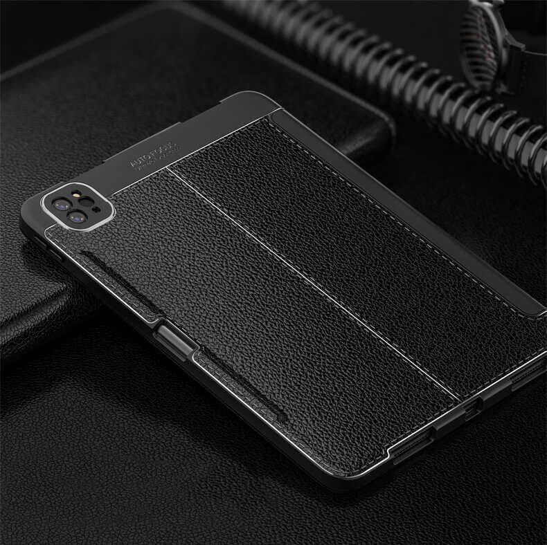 Apple Ipad Pro 12.9 5. Nesil 6. Nesil Kılıf Pu Deri Kalem Bölmeli Standlı 2021 - 2022 (WLONS) Lacivert