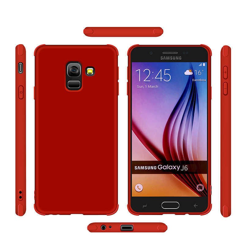 Samsung Galaxy A6 2018 Sililkon Mat Soft Yüzeyli Kapak (NEVA) Kırmızı