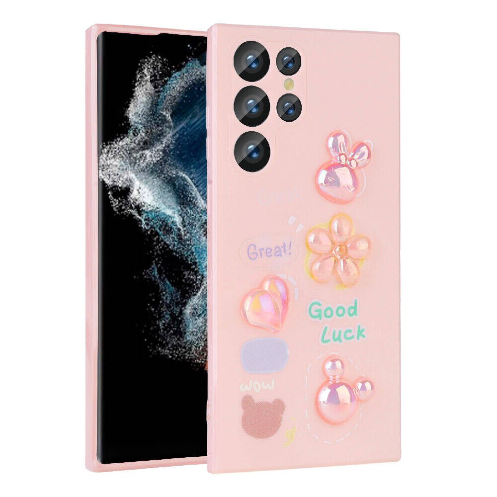 Samsung Galaxy S22 Ultra Kılıf Kabartma Figürlü Parlak HEPTEKİLETİŞİM Toys Silikon Kapak
