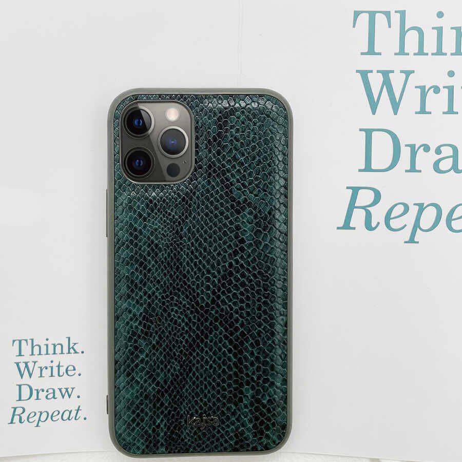 Apple iPhone 12 Pro Kılıf Kajsa Glamorous Serisi Snake Pattern Kapak