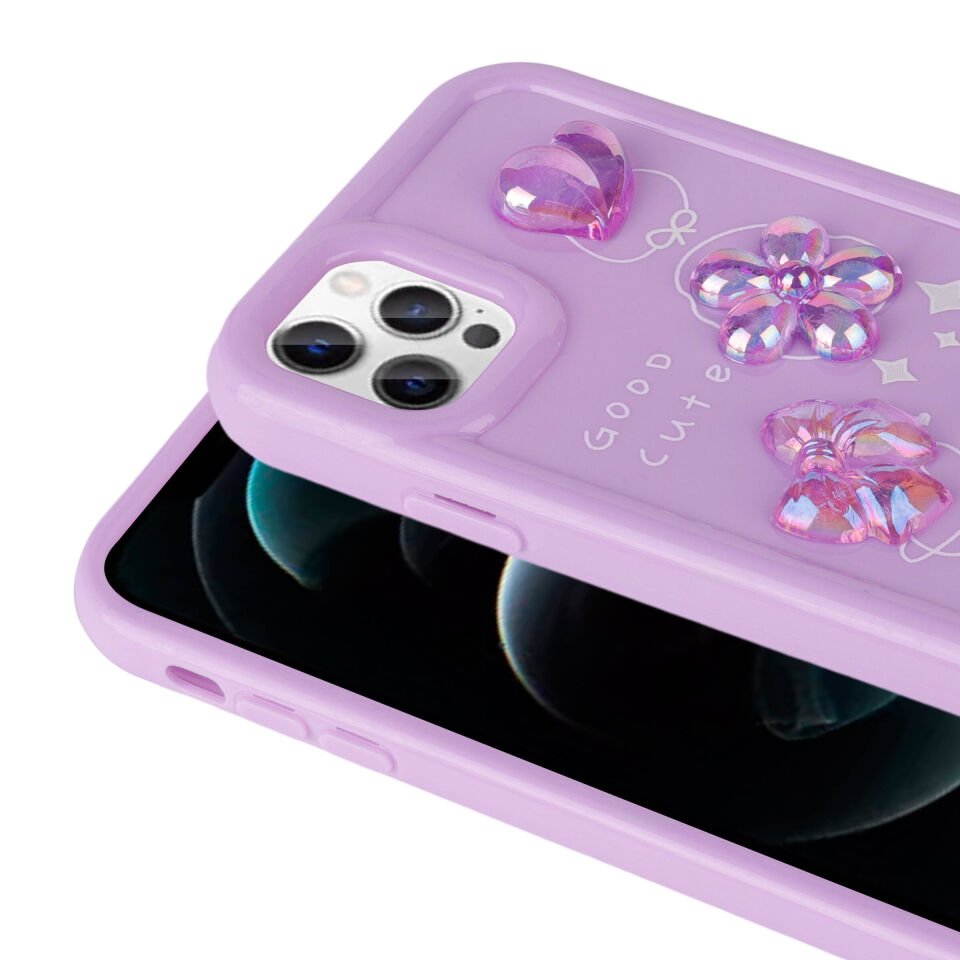 Apple iPhone 13 Pro Kılıf Kabartma Figürlü Parlak HEPTEKİLETİŞİM Toys Silikon Kapak