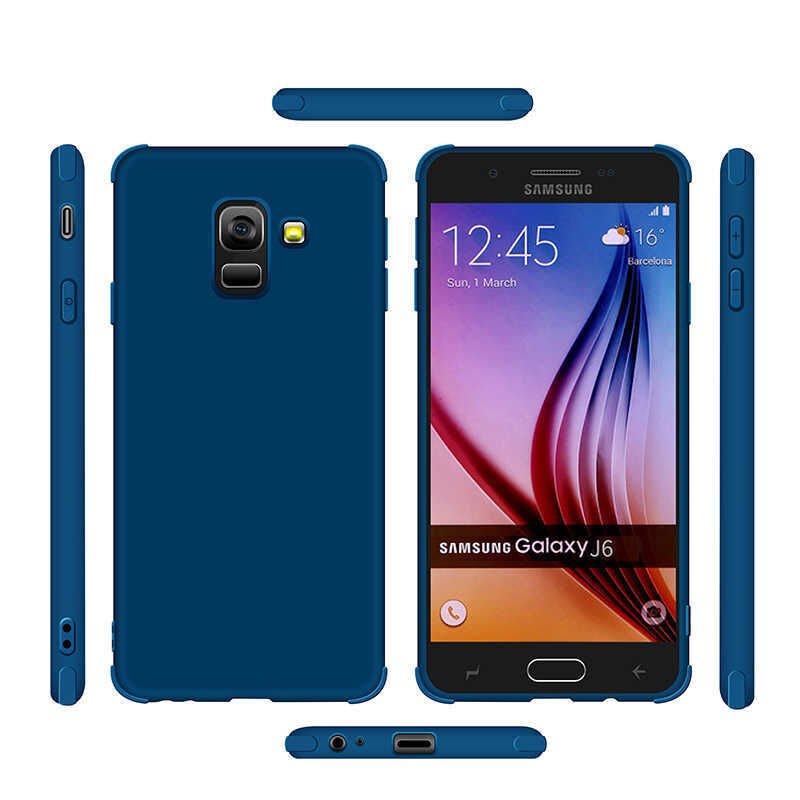Samsung Galaxy A6 2018 Sililkon Mat Soft Yüzeyli Kapak (NEVA) Lacivert