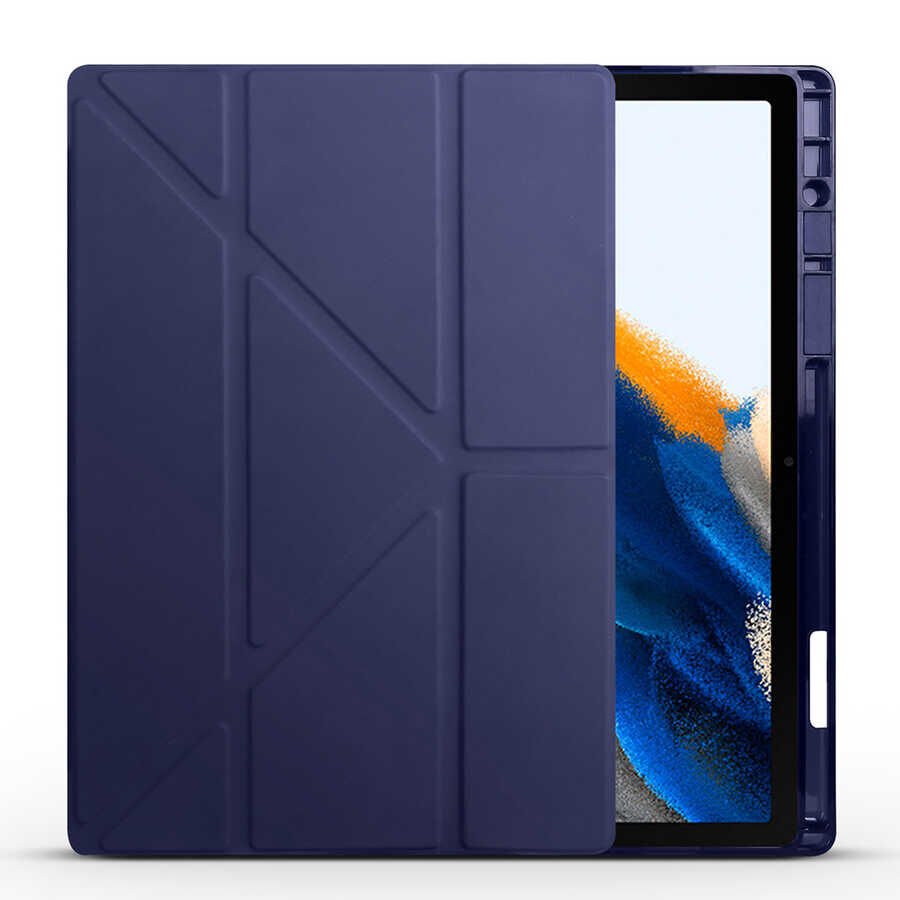 Samsung Galaxy Tab A8 10.5 SM-X200 (2021) Kılıf HEPTEKİLETİŞİM Tri Folding Kalem Bölmeli Standlı Kılıf