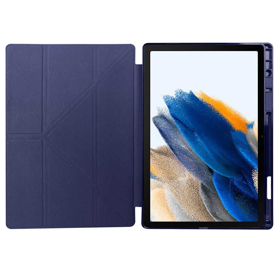 Samsung Galaxy Tab A8 10.5 SM-X200 (2021) Kılıf HEPTEKİLETİŞİM Tri Folding Kalem Bölmeli Standlı Kılıf