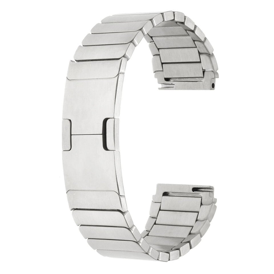Huawei Watch Gt/gt2/gt2e/gt2 Pro/gt3/gt3 Pro Çizgi Tasarım Şık Ve Dayanıklı Metal Kordon (KRD-82) Gümüş