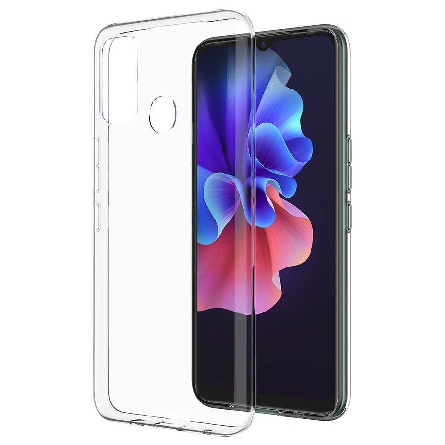 Tecno Spark 7T Şeffaf Kılıf Yumuşak İnce Tasarımlı Kapak (SÜPER) Renksiz