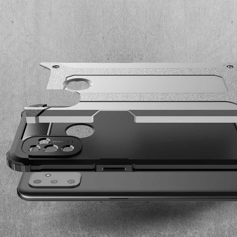One Plus Nord N100 Kılıf Armor Köşe Korumalı Çift Katman Tank Zırh Kapak (CRASH) Rose Gold