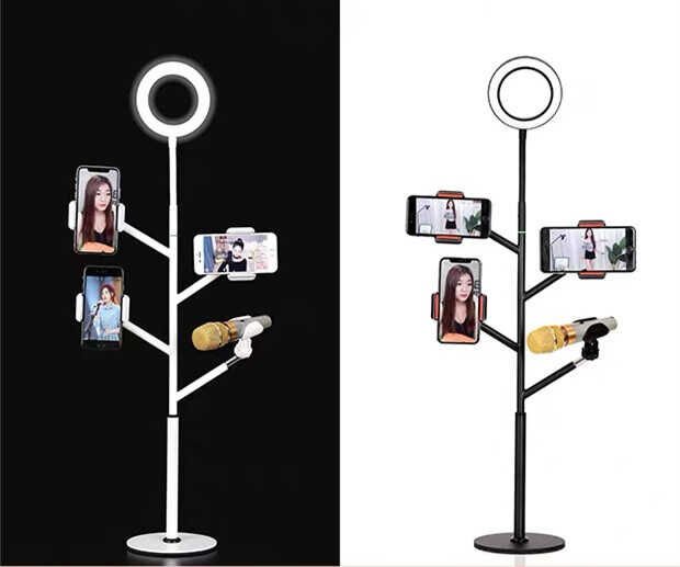 HEPTEKİLETİŞİM Professional Live Stream Işıklı Telefon Tutucu Ring Light