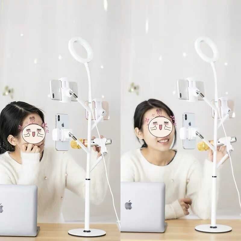 HEPTEKİLETİŞİM Professional Live Stream Işıklı Telefon Tutucu Ring Light