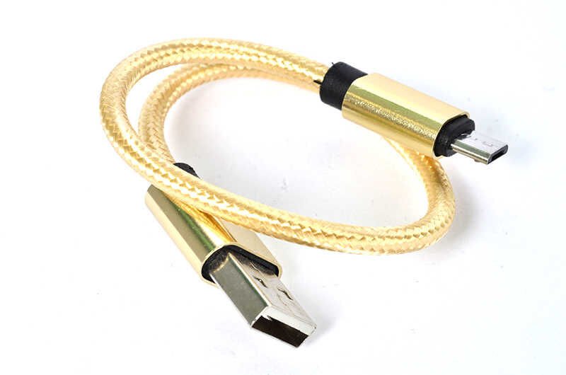 30 Cm Halat Micro Usb Kablo Gold