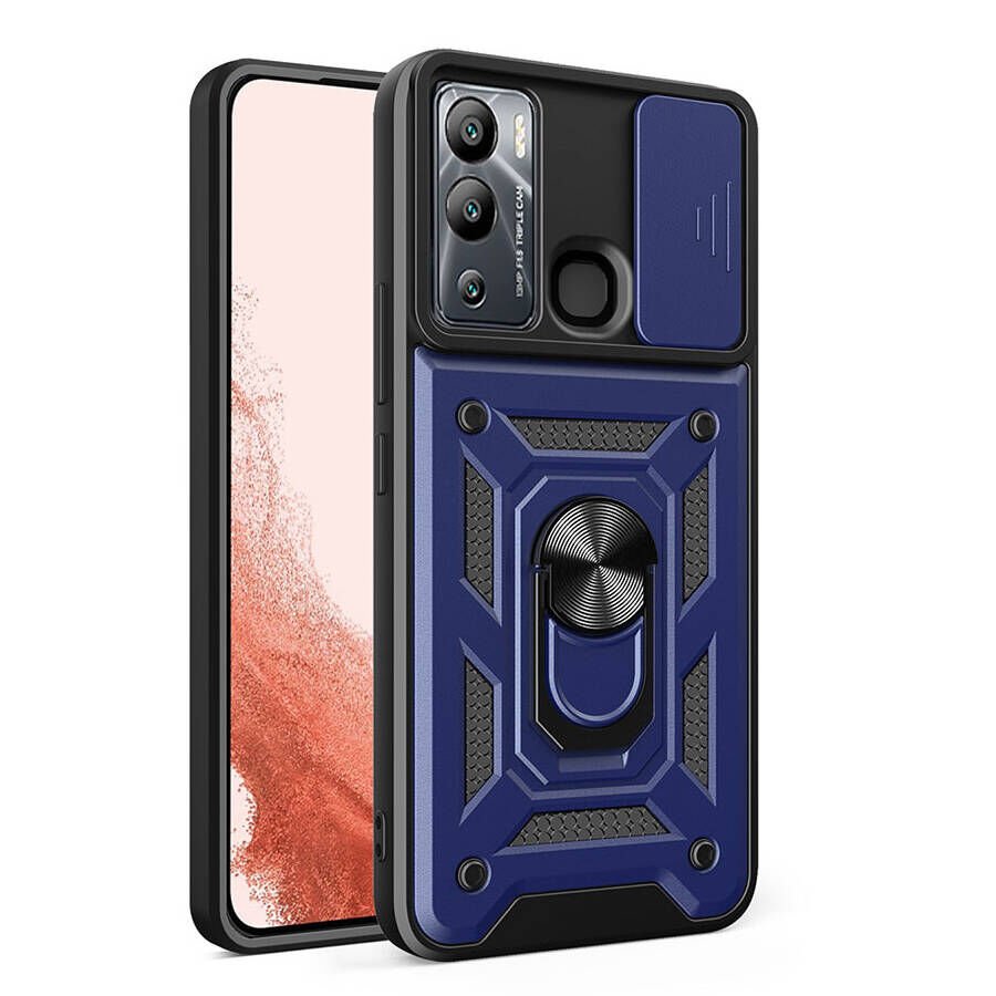 İnfinix Hot 12i Kılıf Magnetik Standlı Kamera Korumalı HEPTEKİLETİŞİM Sürgülü Vega Kapak