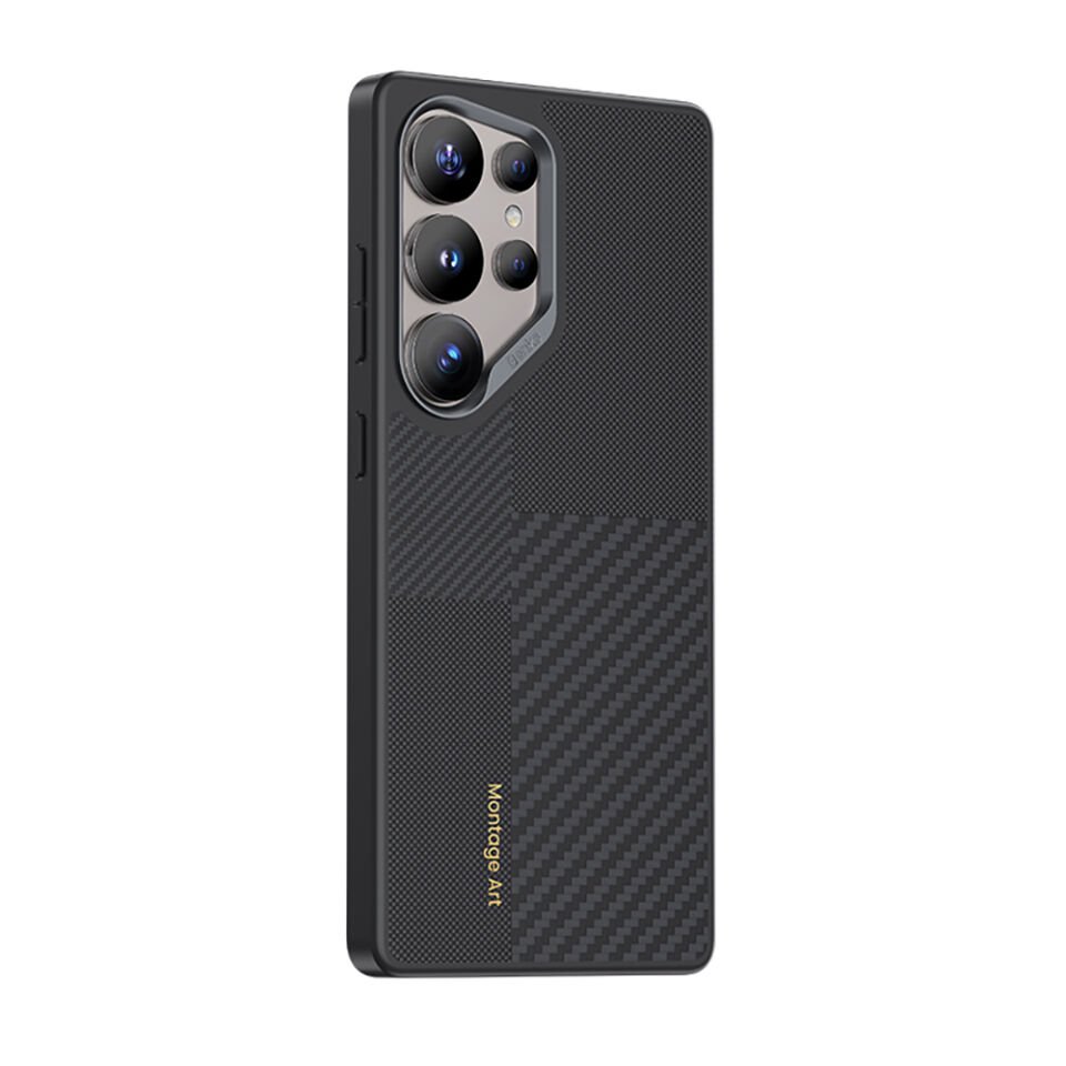 Samsung Galaxy S25 Ultra Kılıf Magsafe Şarj Özellikli Karbon Fiber Benks Montage Hybrid ArmorPro Kevlar Kapak