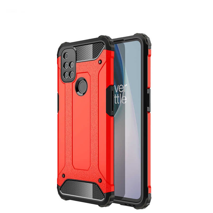 One Plus Nord N10 5G Kılıf Armor Köşe Korumalı Çift Katman Tank Zırh Kapak (CRASH) Mavi