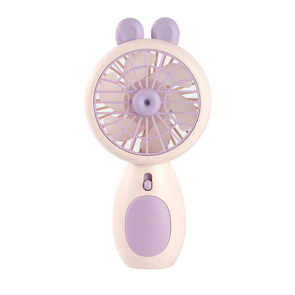 Işıklı Mini Vantilatör Portatif Soğutucu Fan (ZB093) Lila