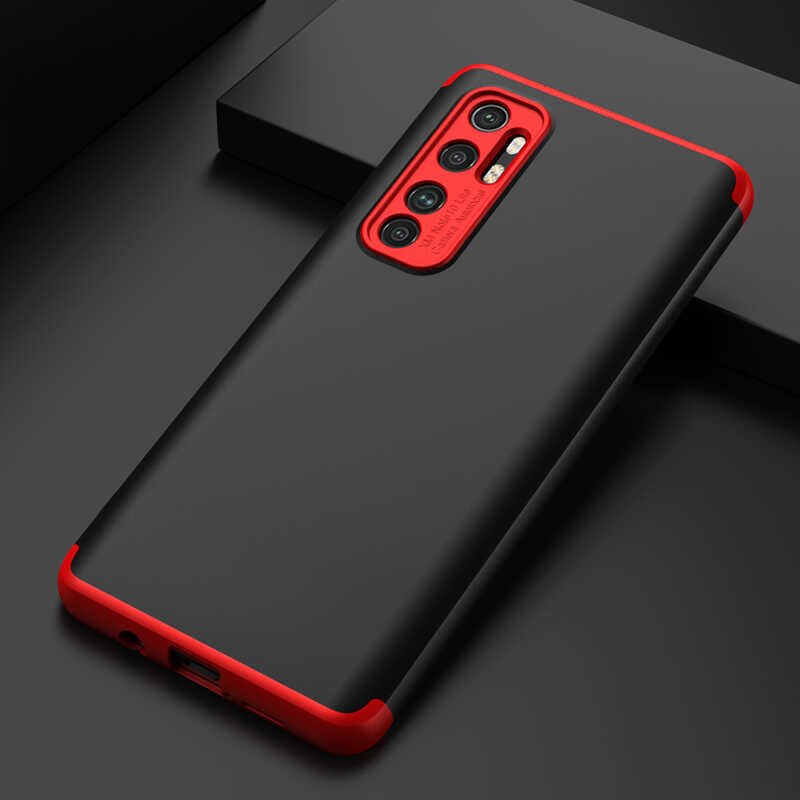 Xiaomi Mi Note 10 Lite Kılıf 360 Tam Koruma Ön Ve Arka Sert Mika Kapak Orjinal Ays Gkk Kapak Kırmızı