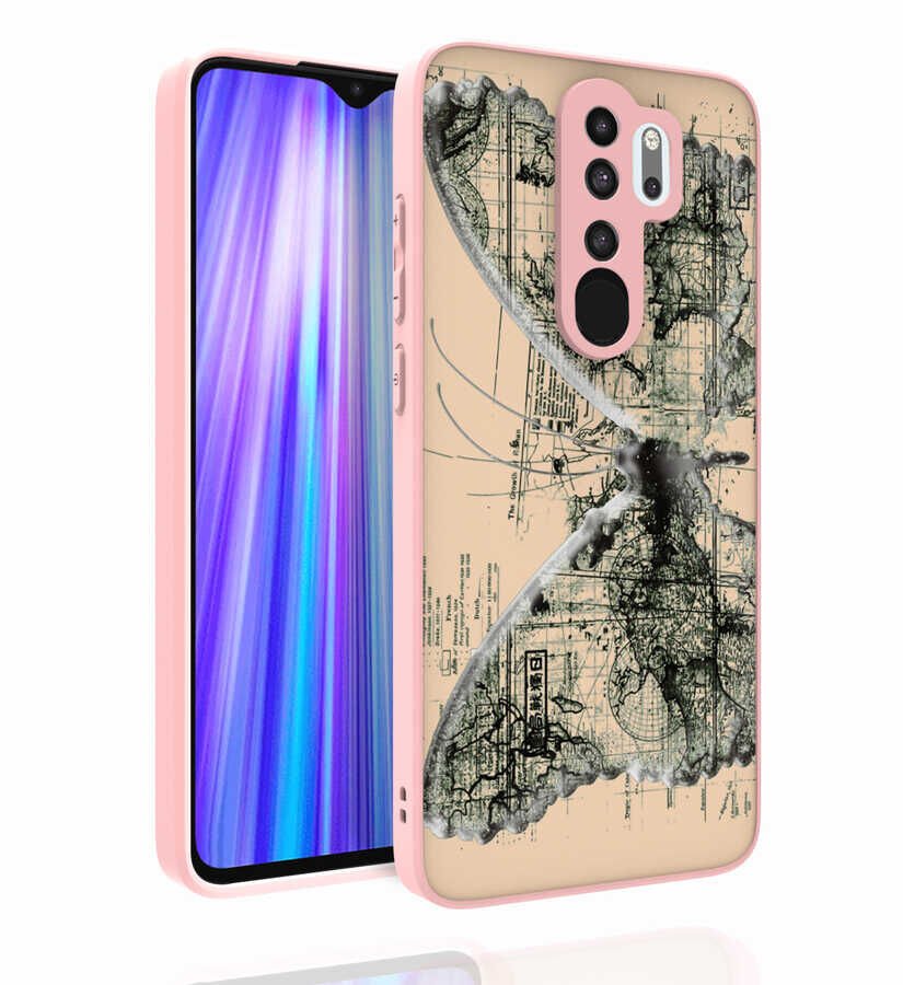 Xiaomi Redmi Note 8 Pro Kılıf Kabartmalı Kamera Korumalı Desenli Darbe Emici Renkli Kapak (Nora) NO4