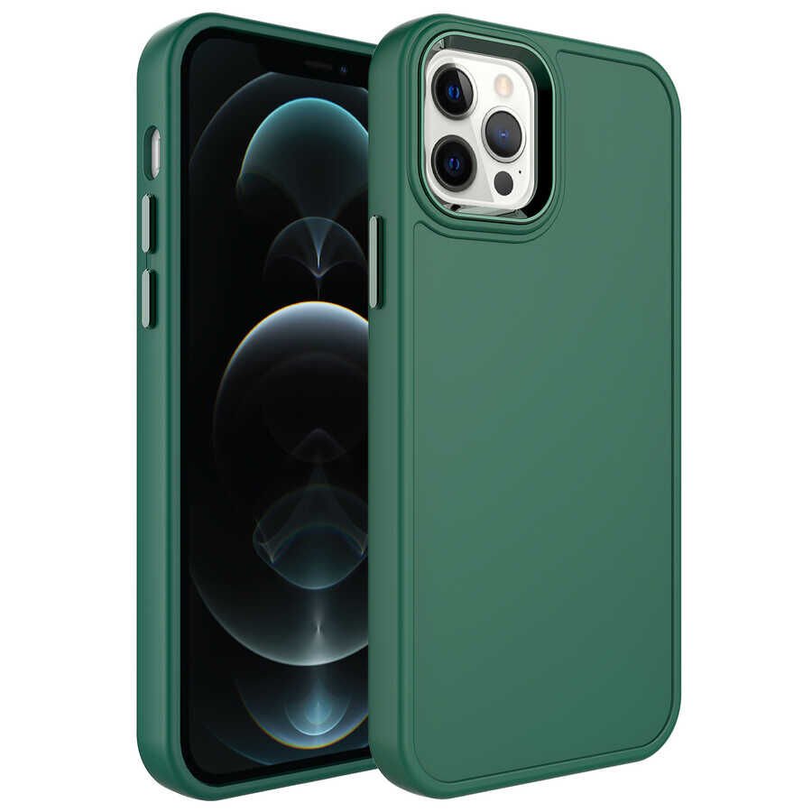 Apple iPhone 13 Pro Kılıf Metal Çerçeve ve Buton Tasarımlı Sert HEPTEKİLETİŞİM Botox Kapak