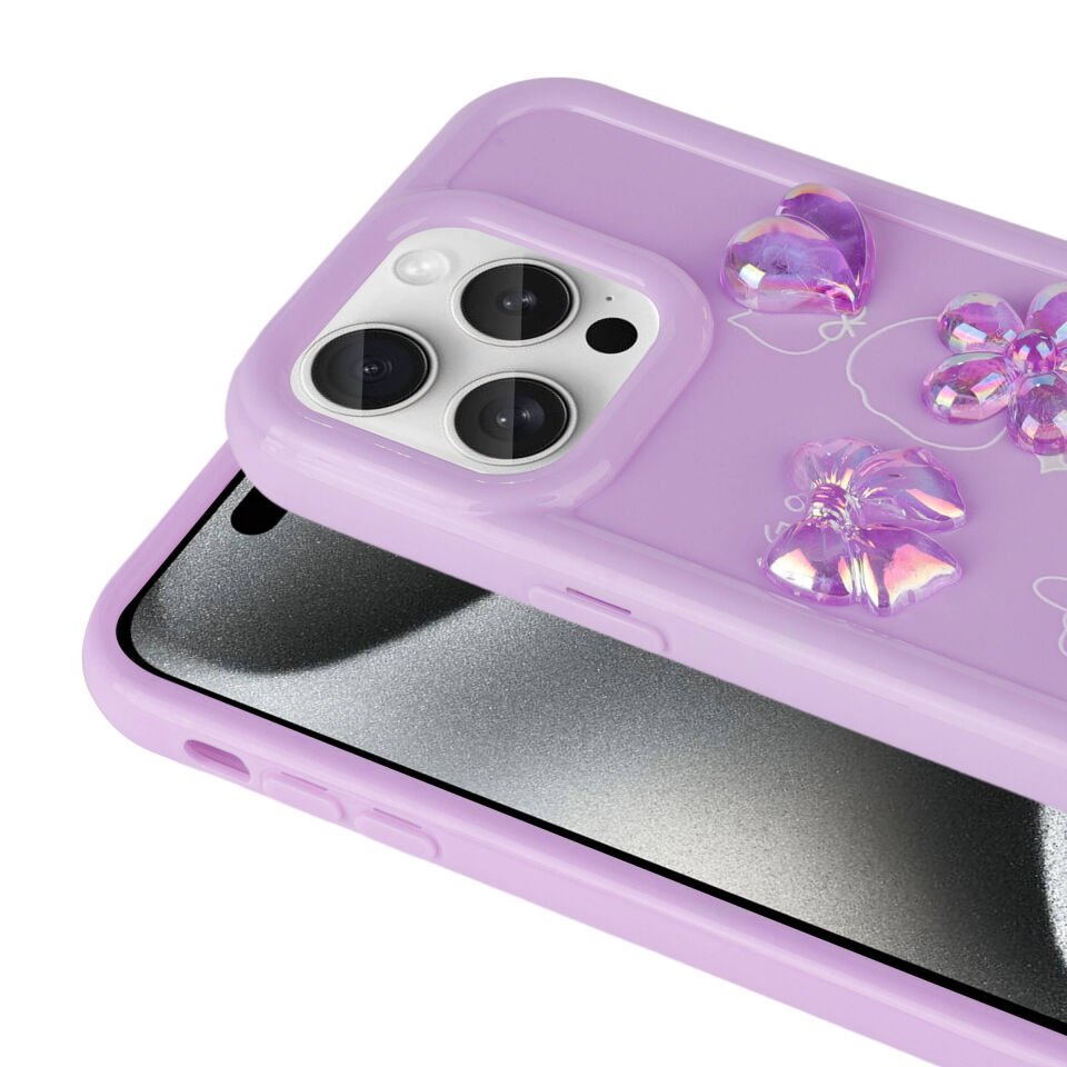 Apple iPhone 15 Pro Kılıf Kabartma Figürlü Parlak HEPTEKİLETİŞİM Toys Silikon Kapak