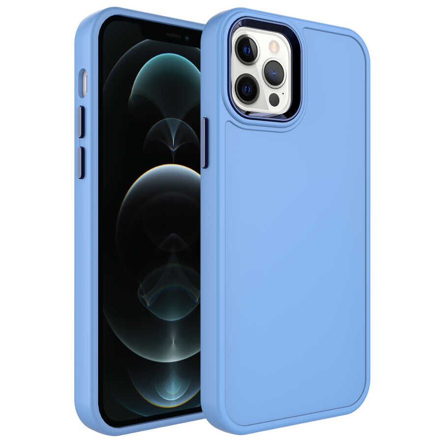 Apple iPhone 13 Pro Max Kılıf Metal Çerçeve ve Buton Tasarımlı Sert HEPTEKİLETİŞİM Botox Kapak