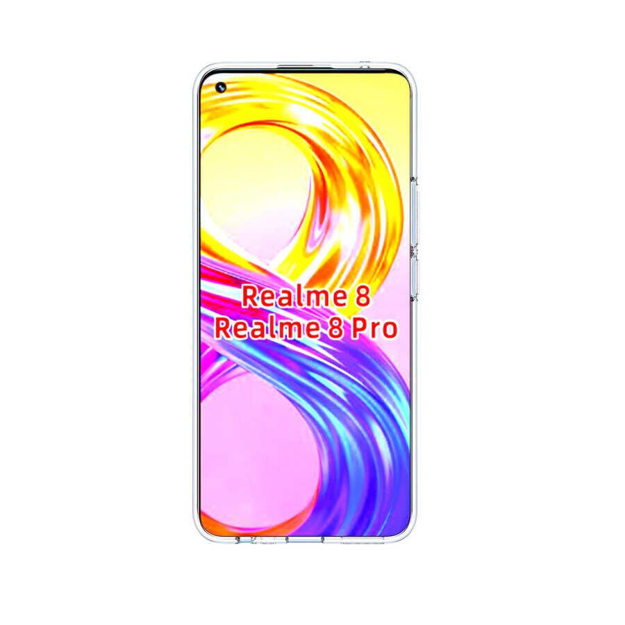 Realme 8 Şeffaf Kılıf Yumuşak İnce Tasarımlı Kapak (SÜPER) Renksiz