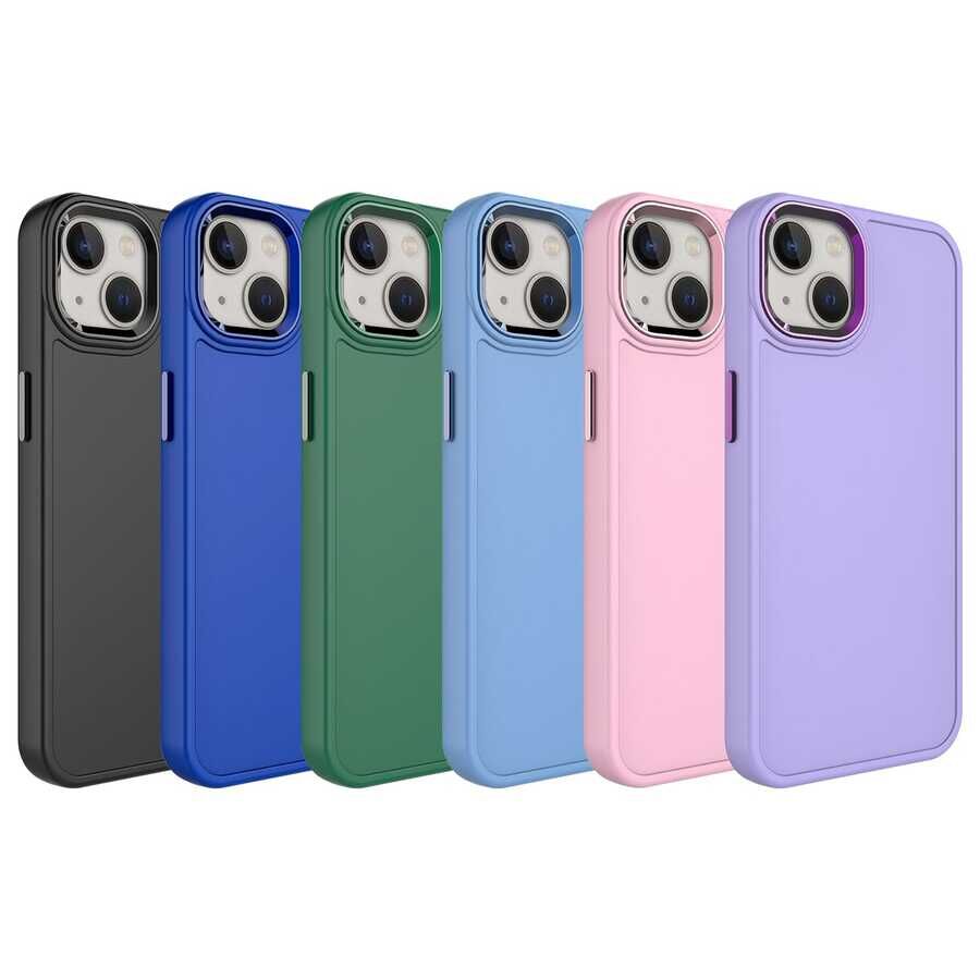 Apple iPhone 14 Kılıf Metal Çerçeve ve Buton Tasarımlı Sert HEPTEKİLETİŞİM Botox Kapak