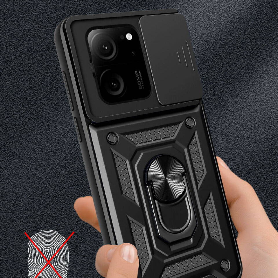 Xiaomi Mi 13T Kılıf Magnetik Standlı Kamera Korumalı HEPTEKİLETİŞİM Sürgülü Vega Kapak