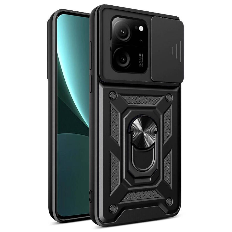Xiaomi Mi 13T Kılıf Magnetik Standlı Kamera Korumalı HEPTEKİLETİŞİM Sürgülü Vega Kapak