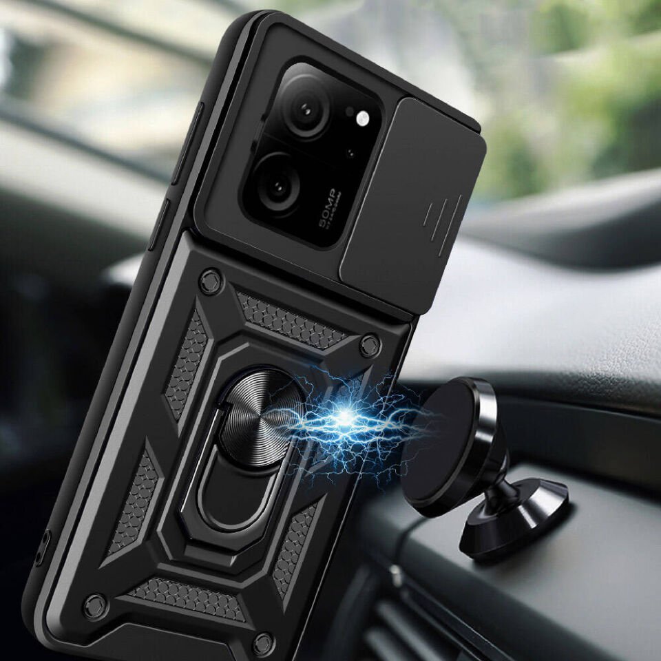Xiaomi Mi 13T Pro Kılıf Magnetik Standlı Kamera Korumalı HEPTEKİLETİŞİM Sürgülü Vega Kapak