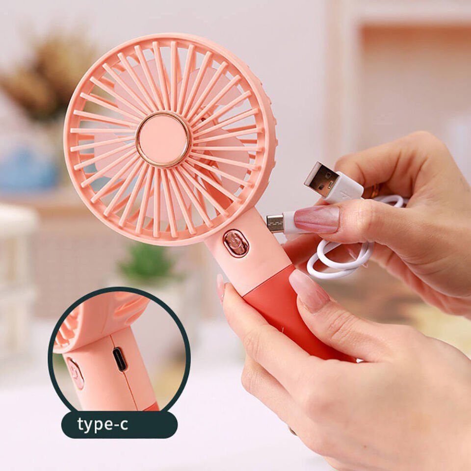 Mini Vantilatör Portatif Soğutucu Fan (ZB122) Krem