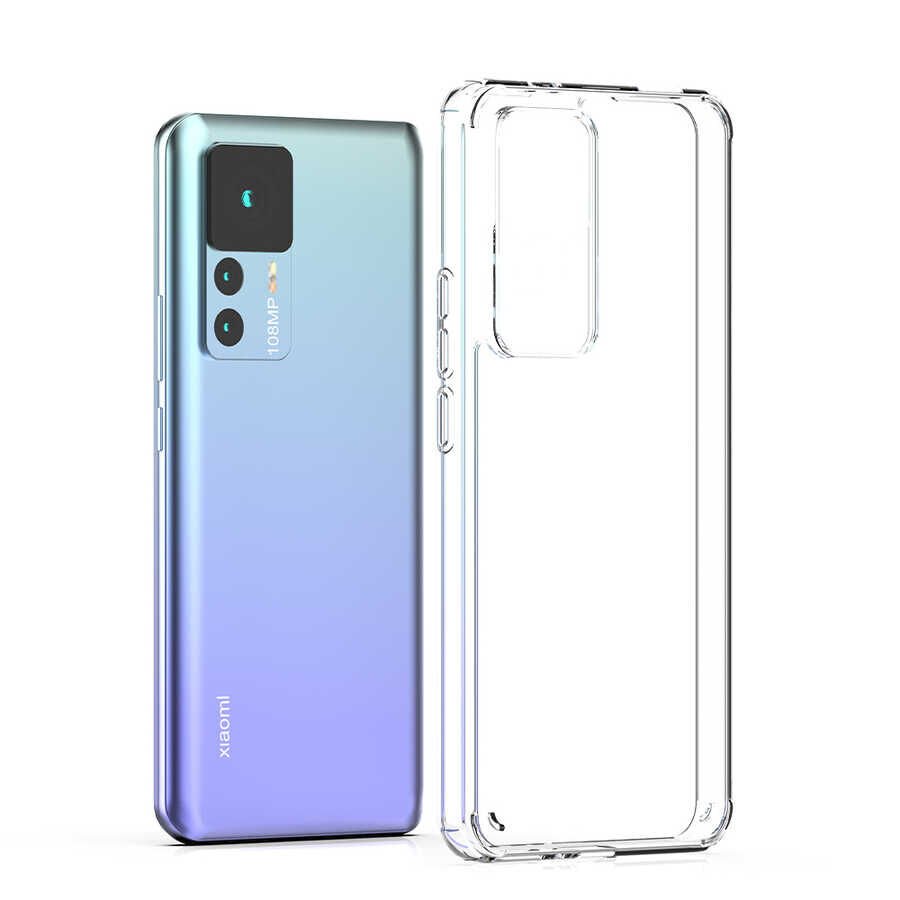 Xiaomi Mi 12T Kılıf Kamera Çıkıntılı Şeffaf Darbe Emici Sert Silikon Kapak (COSS) Renksiz