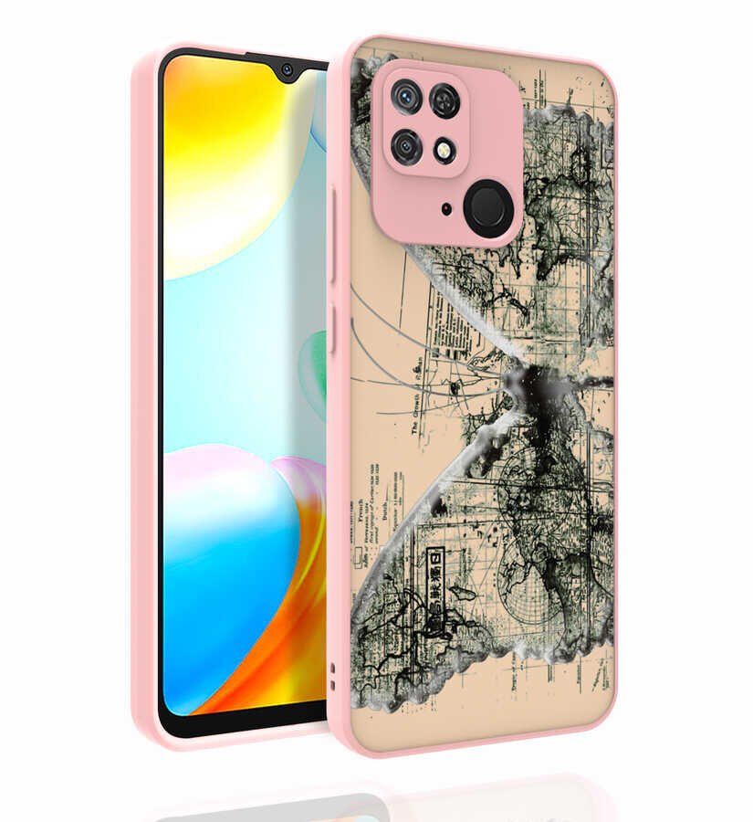 Xiaomi Redmi 10C Kılıf Kabartmalı Kamera Korumalı Desenli Darbe Emici Renkli Kapak (Nora) NO4